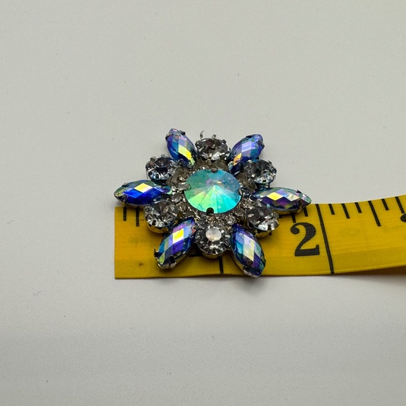 Aurora borealis AB crystal/rhinestone ~2" embellishments (6) flat-back snowflake - Picture 7 of 8